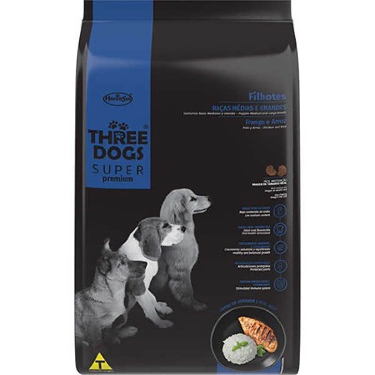 three dog jr THREE DOG Super Premium Perro Cachorro 15+2kg + Obsequio - Imagen 1