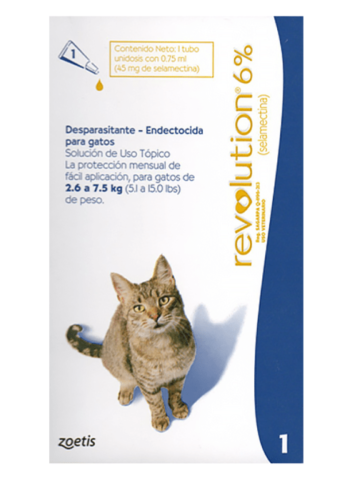 pipetas revolution Pipeta REVOLUTION Para GATOS 2,6kg a 7,5kg - Imagen 1