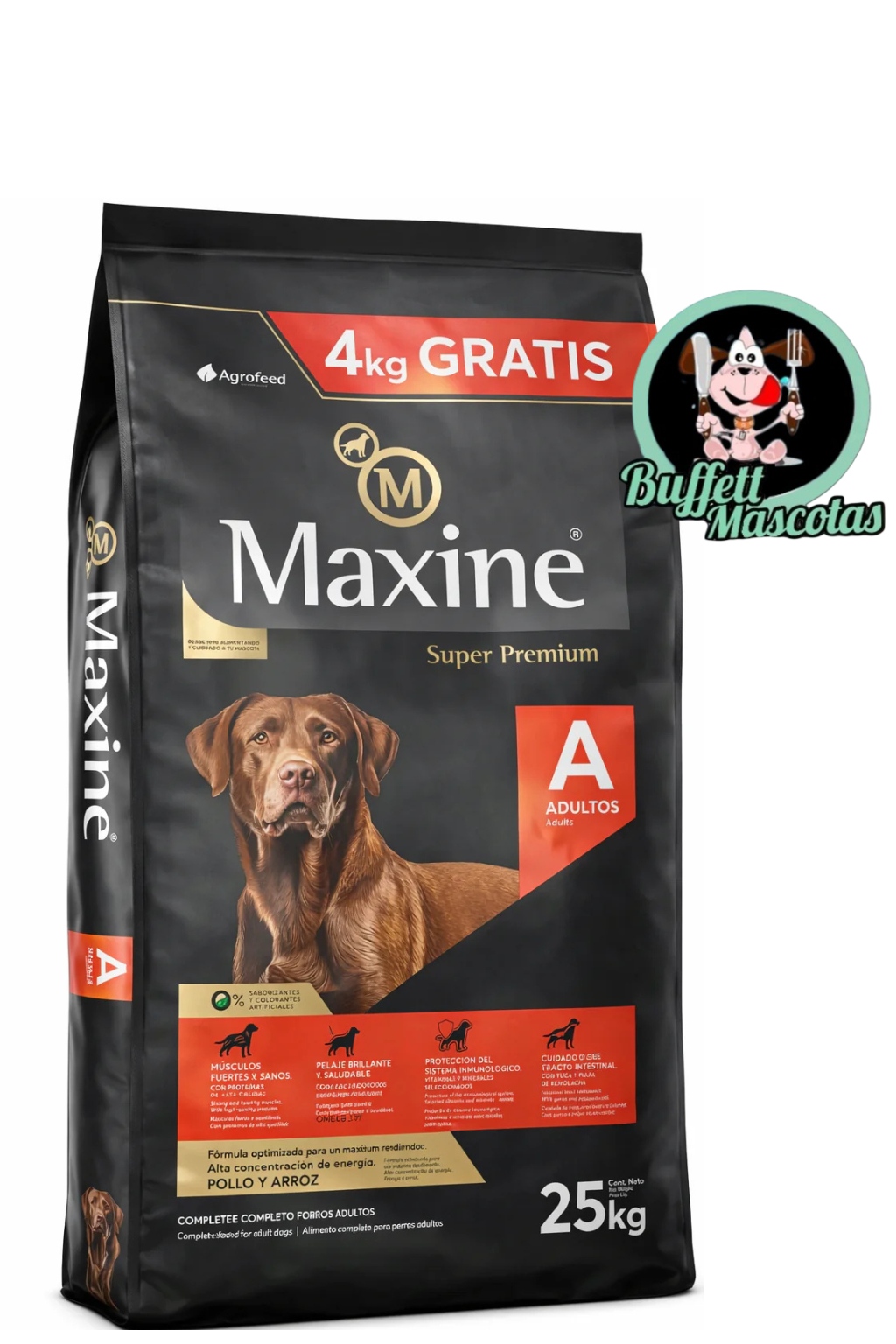 MAXINE 25+ LOGO MAXINE Perro adulto X 21+4Kg + SALSAS DE OBSEQUIO (OFERTA) - Imagen 1