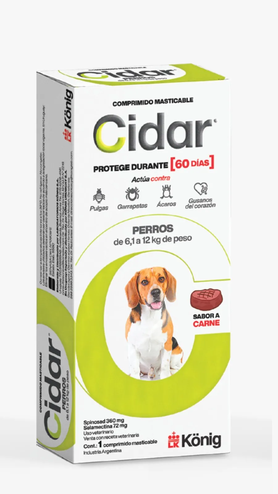 195266-1200-auto Cidar Comprimido Antiparasitario para Perros (6 a 12 kg) - Imagen 1